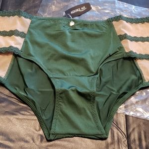 Adore Me green and tan panties